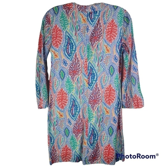 Lilly Pulitzer Courtney Tunic Dress Let Minnow Print Beaded Women’s XS - Picture 3 of 8